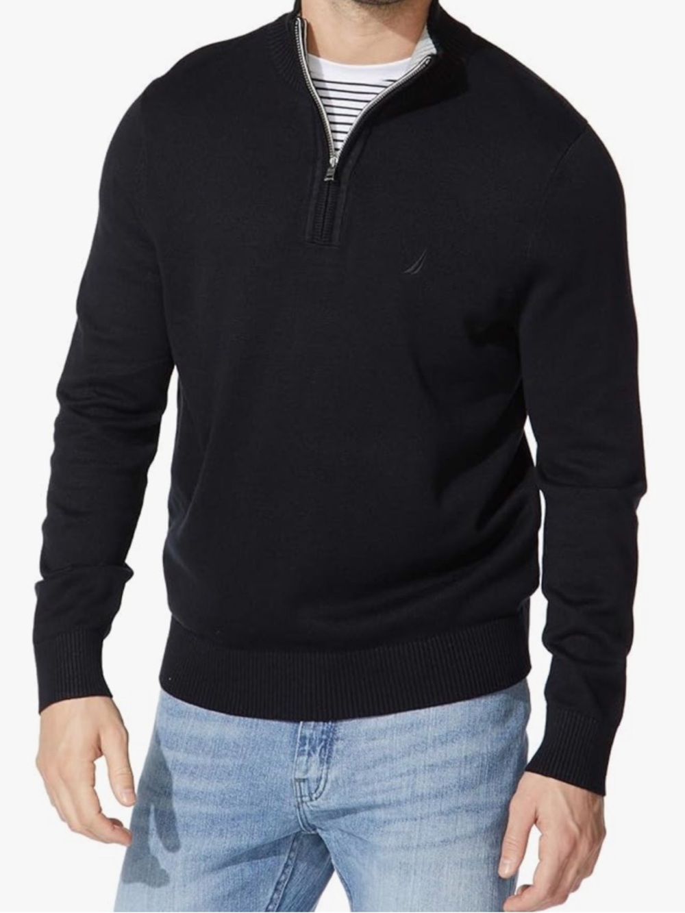 Nautica Men's Quarter-Zip Sweater - Black